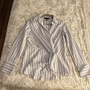 Laundry by Shelli Segal Blue Stripe Long Sleeve Shirt
